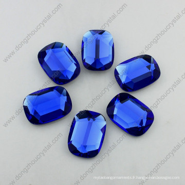 Perles de strass bleues à dos plat